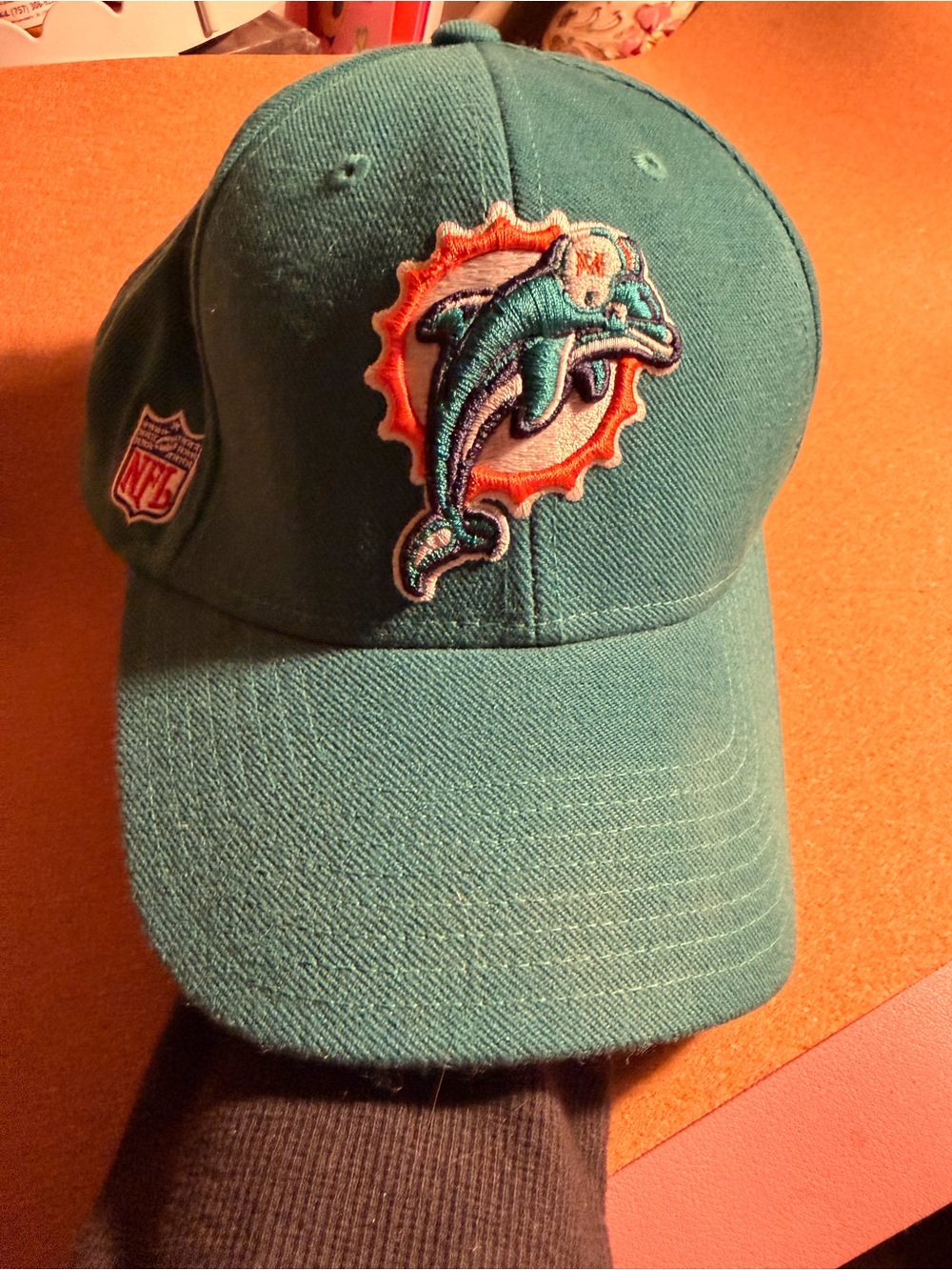 NFL Teal and Orange Dolphin Logo Baseball Cap